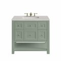 James Martin Vanities Breckenridge 36in Single Vanity, Smokey Celadon w/ 3 CM Eternal Serena Top 330-V36-SC-3ESR